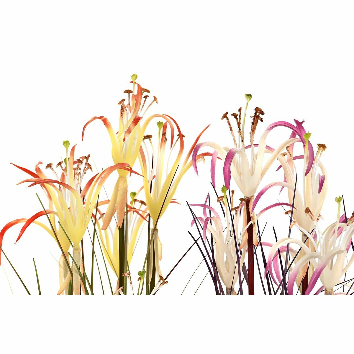 Dkd Home Decor Dekorationspflanze Dkd Home Decor Metall Orange Burgunderrot Pvc Lilien (25 X 25 X 88 Cm) (2 Stück)