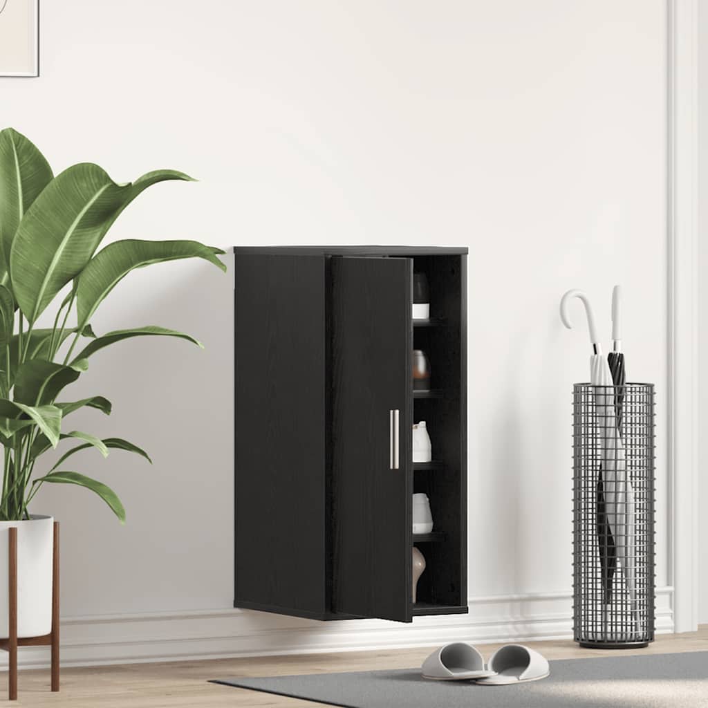 Schuhschränke 2 Stk. Schwarz Eichen-Optik Schwarze Eiche