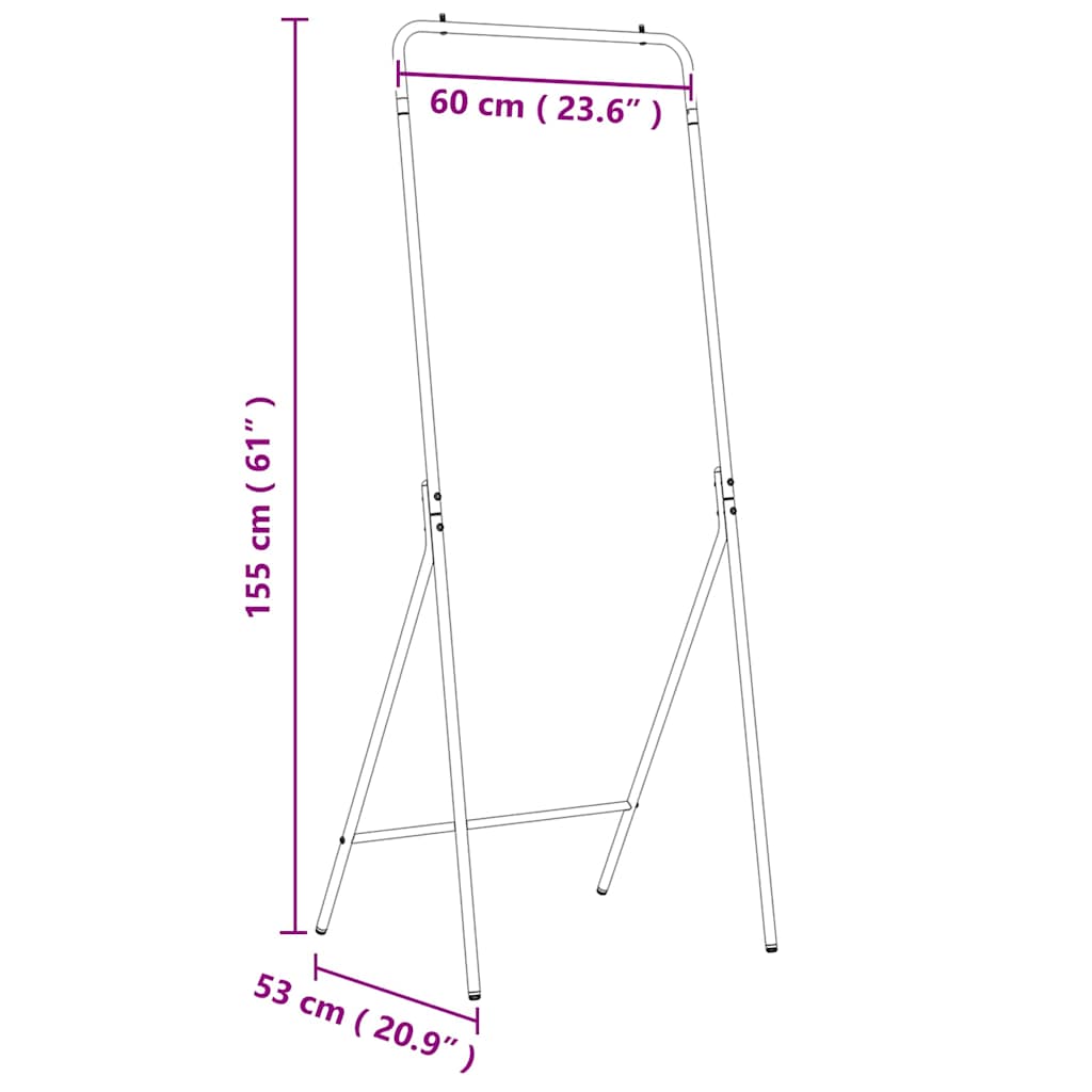 Kleiderständer Schwarz 60 X 53 X 155 Cm Stahl