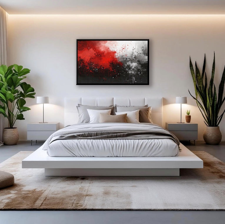 AUREORA Art Leinwand Schwarz-Rote-Dynamik