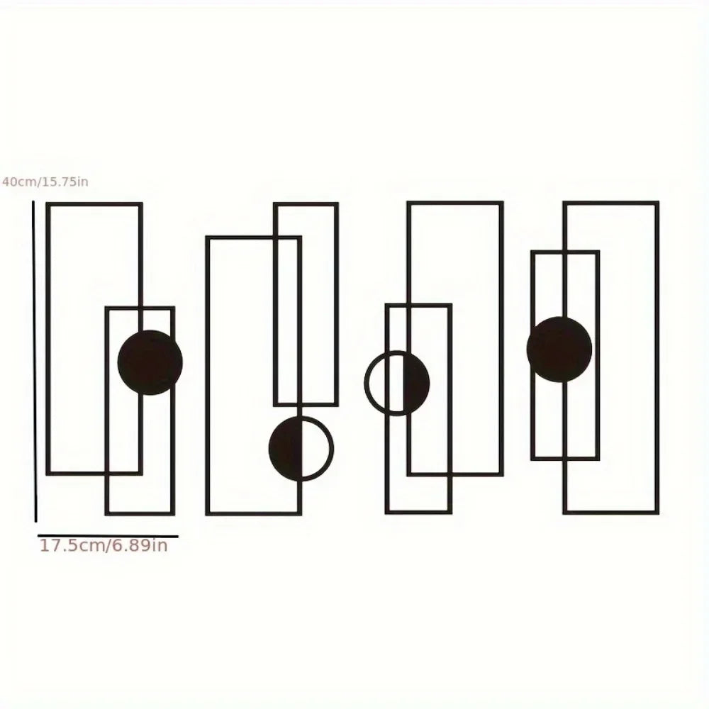 4 teilige Metall Wandkunst Abstrakte Formen