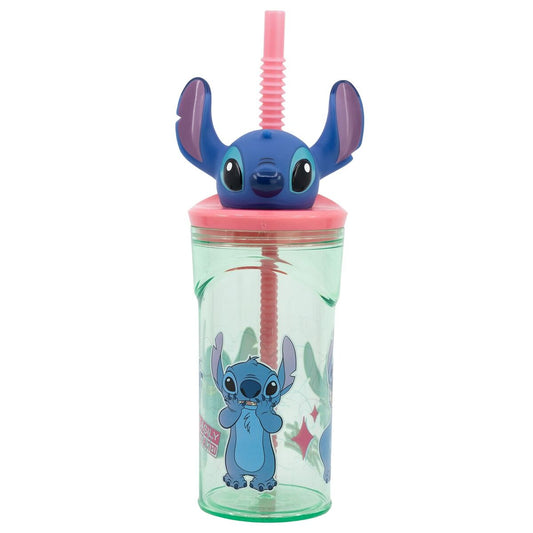 Stitch Becher Mit Strohhalm Stitch Flowers 3D 360 Ml