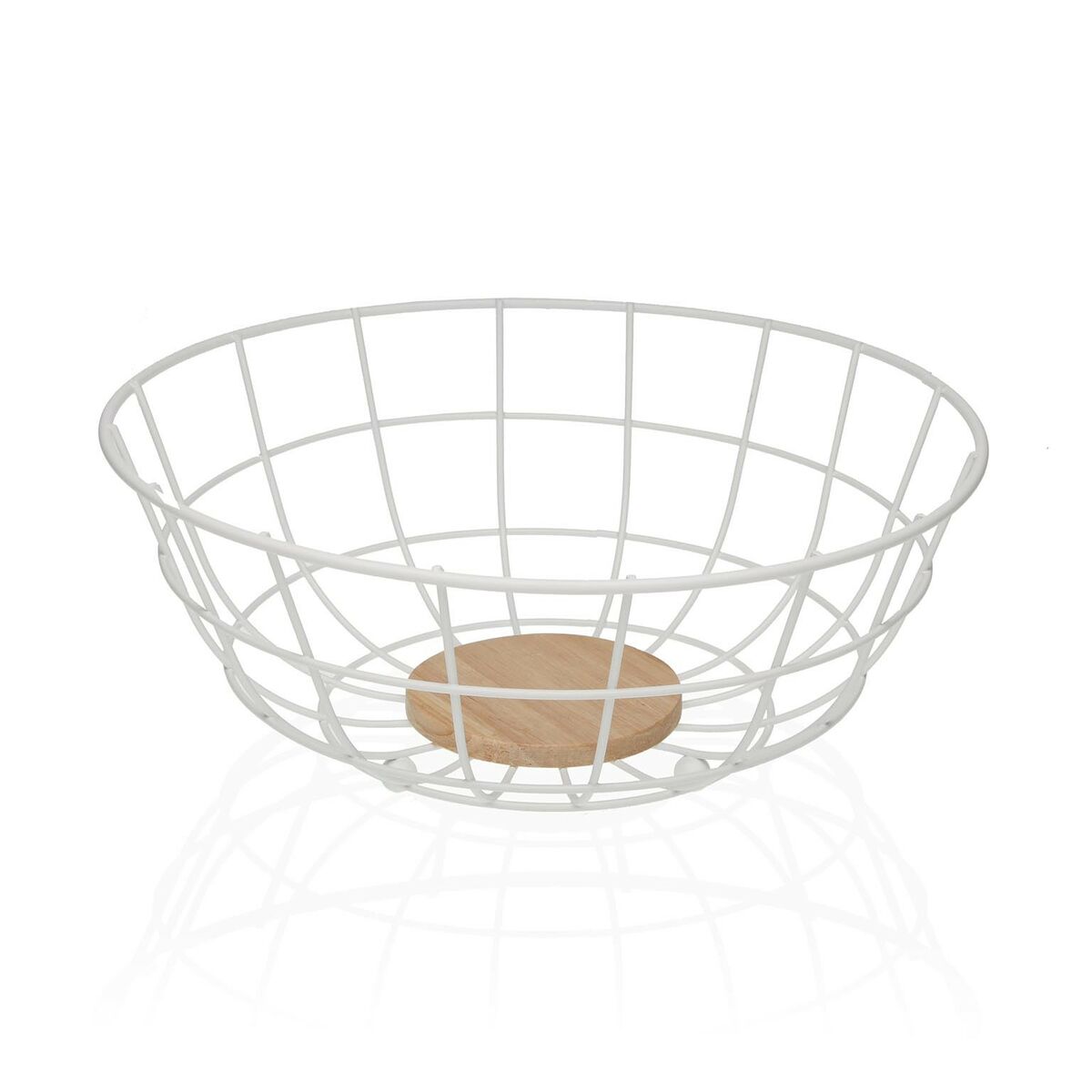 Versa Obstschale Versa Weiß 28 X 12 X 28 Cm Holz Kautschukholz Stahl Eisen