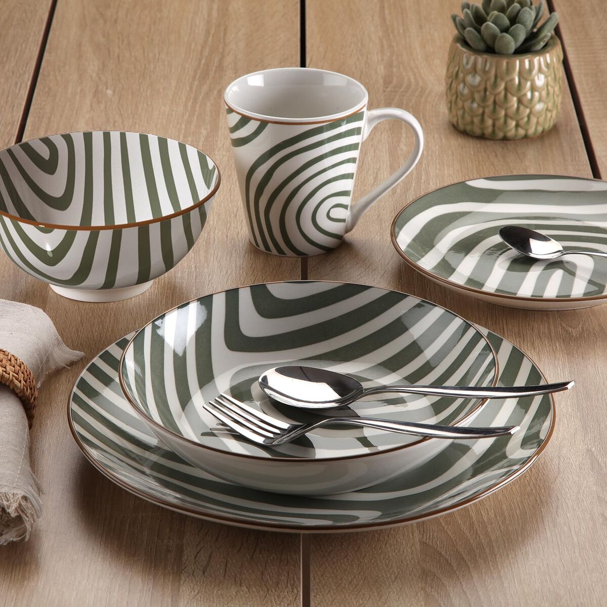 Versa Geschirr Versa Grün Porzellan