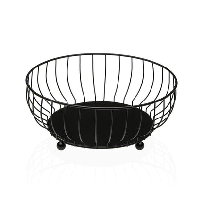 Versa Obstschale Versa Schwarz Metall Stahl 27,5 X 11 X 27,5 Cm