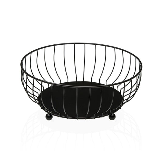 Versa Obstschale Versa Schwarz Metall Stahl 27,5 X 11 X 27,5 Cm