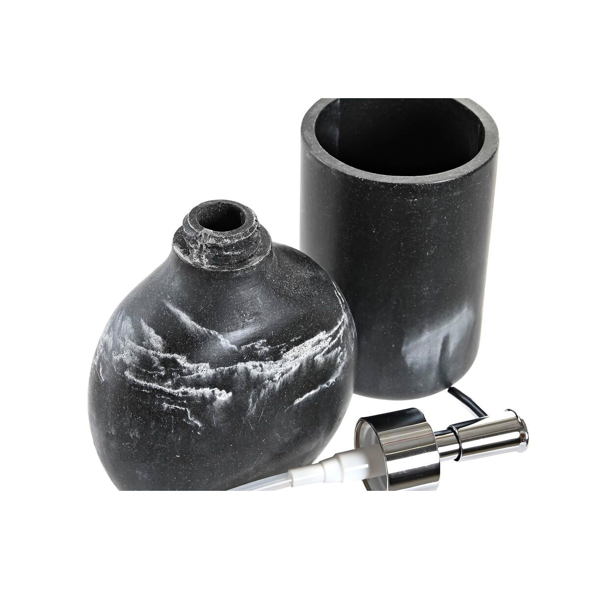 Dkd Home Decor Badezimmer Set Dkd Home Decor Schwarz Harz Kunststoff 11 X 6 X 17 Cm 2 Stücke