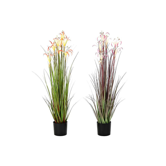 Dkd Home Decor Dekorationspflanze Dkd Home Decor Metall Orange Burgunderrot Pvc Lilien (25 X 25 X 88 Cm) (2 Stück)