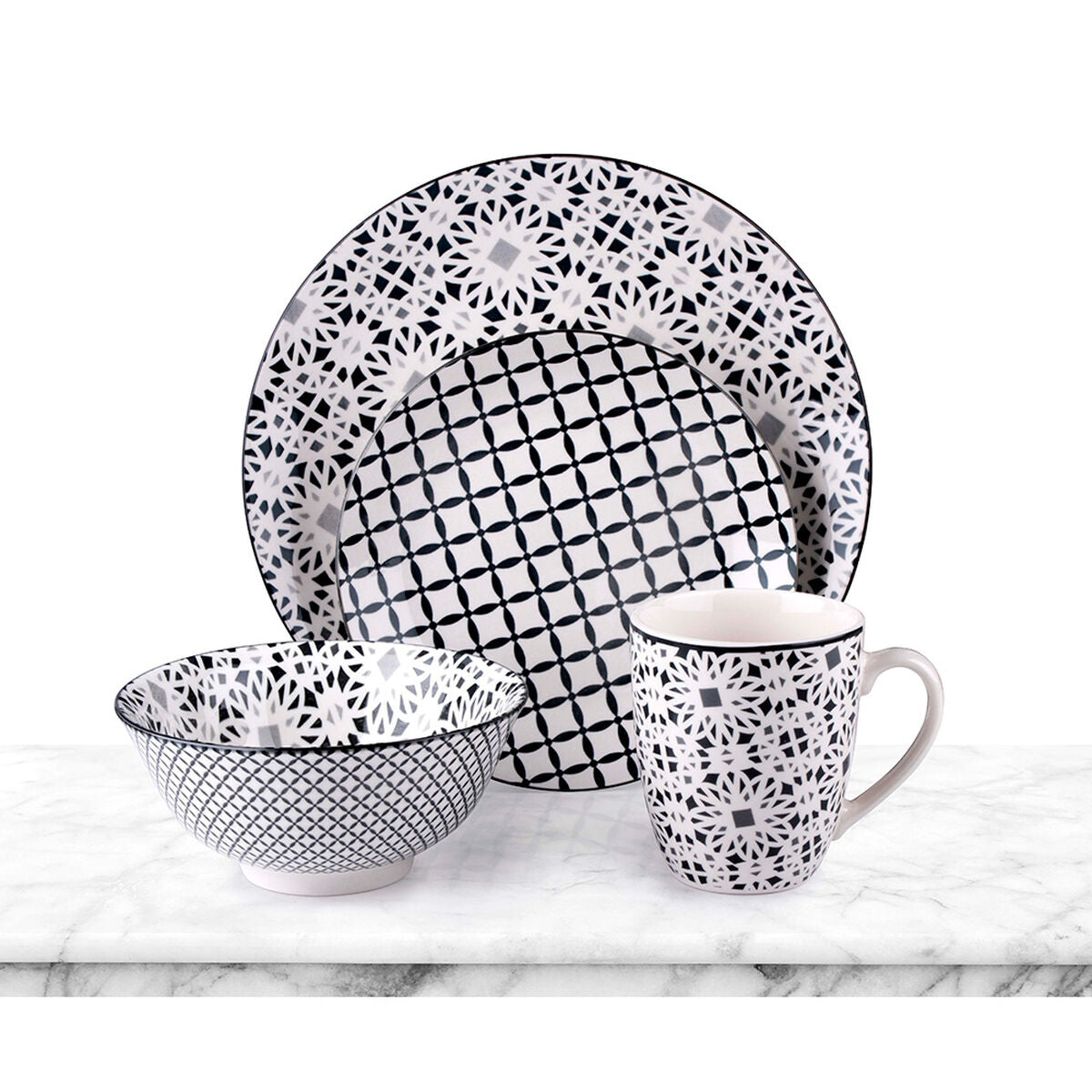 Alpina Geschirr Alpina Bunt Aus Keramik 16 Stücke (4 Stück)