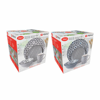 Alpina Geschirr Alpina Bunt Aus Keramik 16 Stücke (4 Stück)