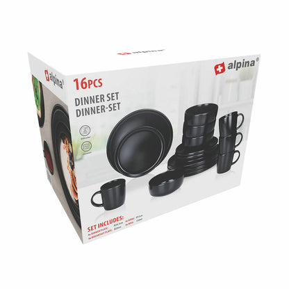 Alpina Geschirr Alpina Schwarz Aus Keramik 16 Stücke (4 Stück)