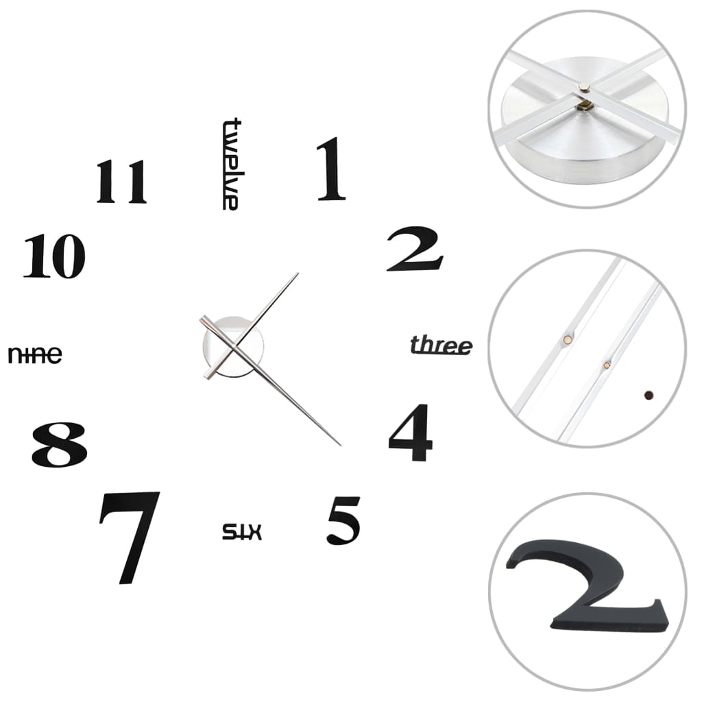 3D-Wanduhr Modernes Design 100 Cm Xxl