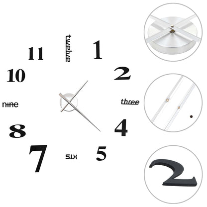 3D-Wanduhr Modernes Design 100 Cm Xxl