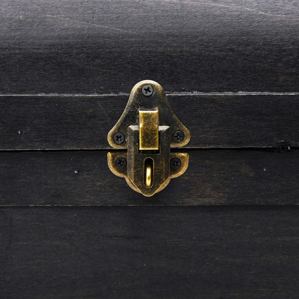 Schatztruhe Holz Groß Schwarz