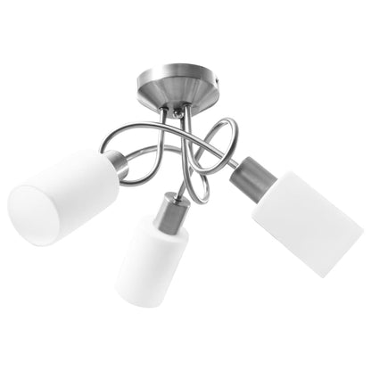 Deckenleuchte Mit Keramik-Lampenschirmen Für 3 E14 Glühlampen