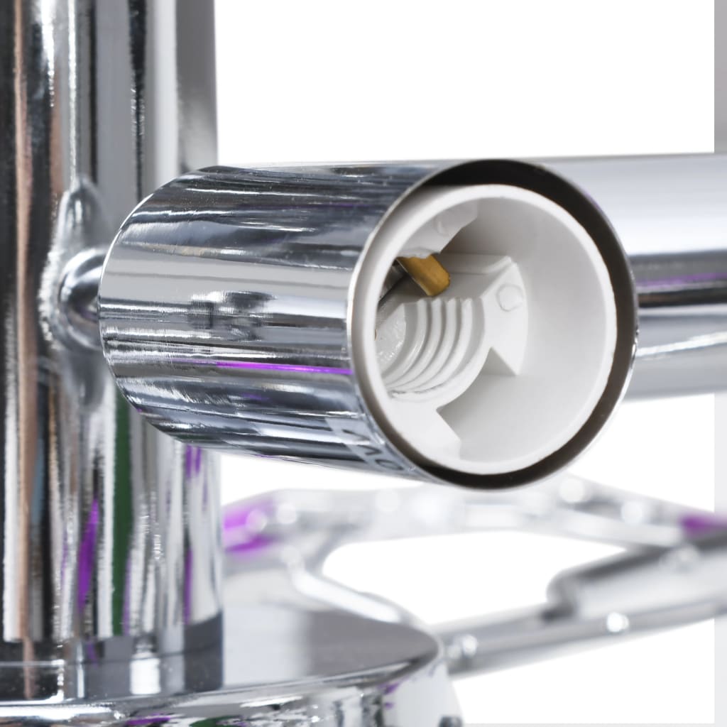 Deckenleuchte Mit Acrylglas-Blätter Für 5 X E14-Lampen Lila