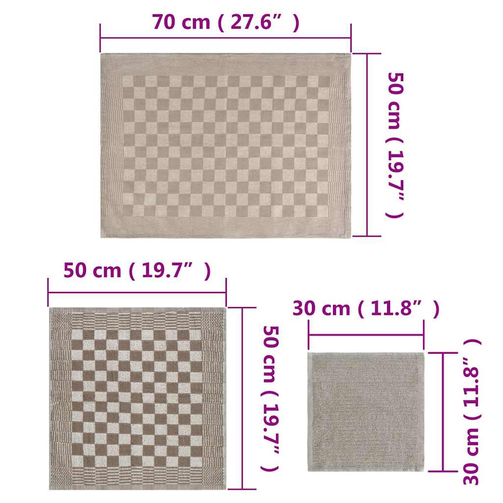 15-Tlg. Geschirrtuch-Set Ofenhandschuhe & Topfhalter Baumwolle