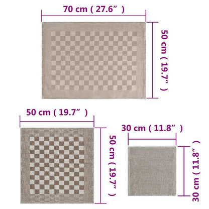 15-Tlg. Geschirrtuch-Set Ofenhandschuhe & Topfhalter Baumwolle