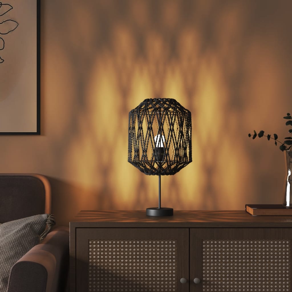 Lampenschirm Schwarz Ø23X28 Cm Eisen Und Papier