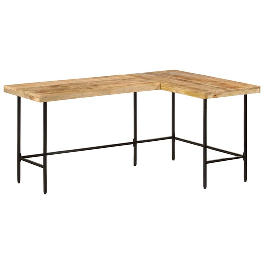 Schreibtisch 165X110X77 Cm Massivholz Mango Und Eisen