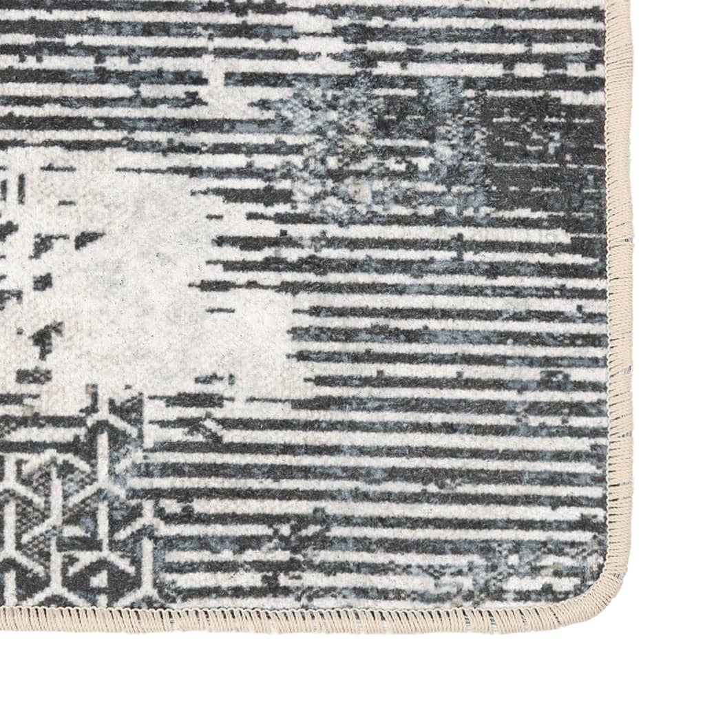 Teppich Waschbar Mehrfarbig Rutschfest Schwarz Und Weiß