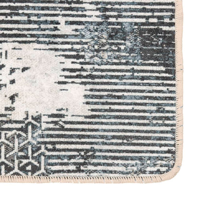 Teppich Waschbar Mehrfarbig Rutschfest Schwarz Und Weiß