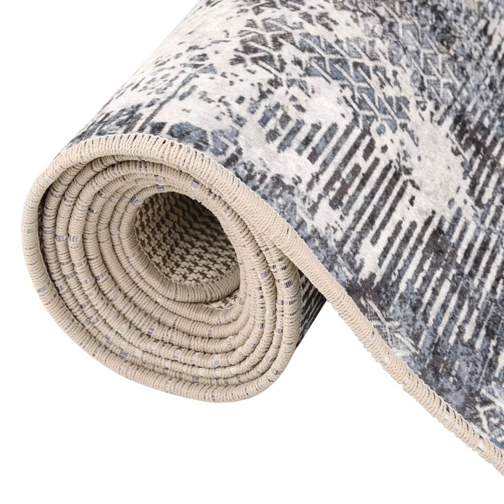 Teppich Waschbar Mehrfarbig Rutschfest Schwarz Und Weiß