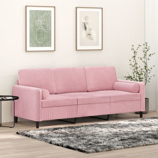 3-Sitzer-Sofa Mit Zierkissen Samt