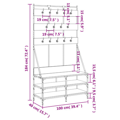 Kleiderständer Mit Schuhablage 100X40X184 Cm