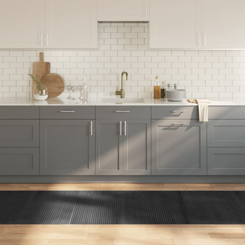 Teppich Rechteckig Bambus Grau