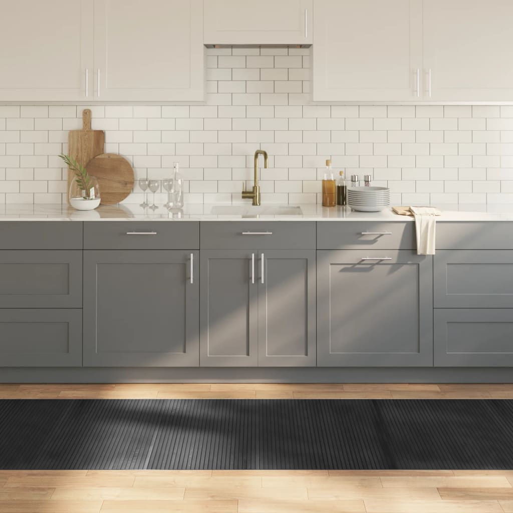 Teppich Rechteckig Bambus Grau