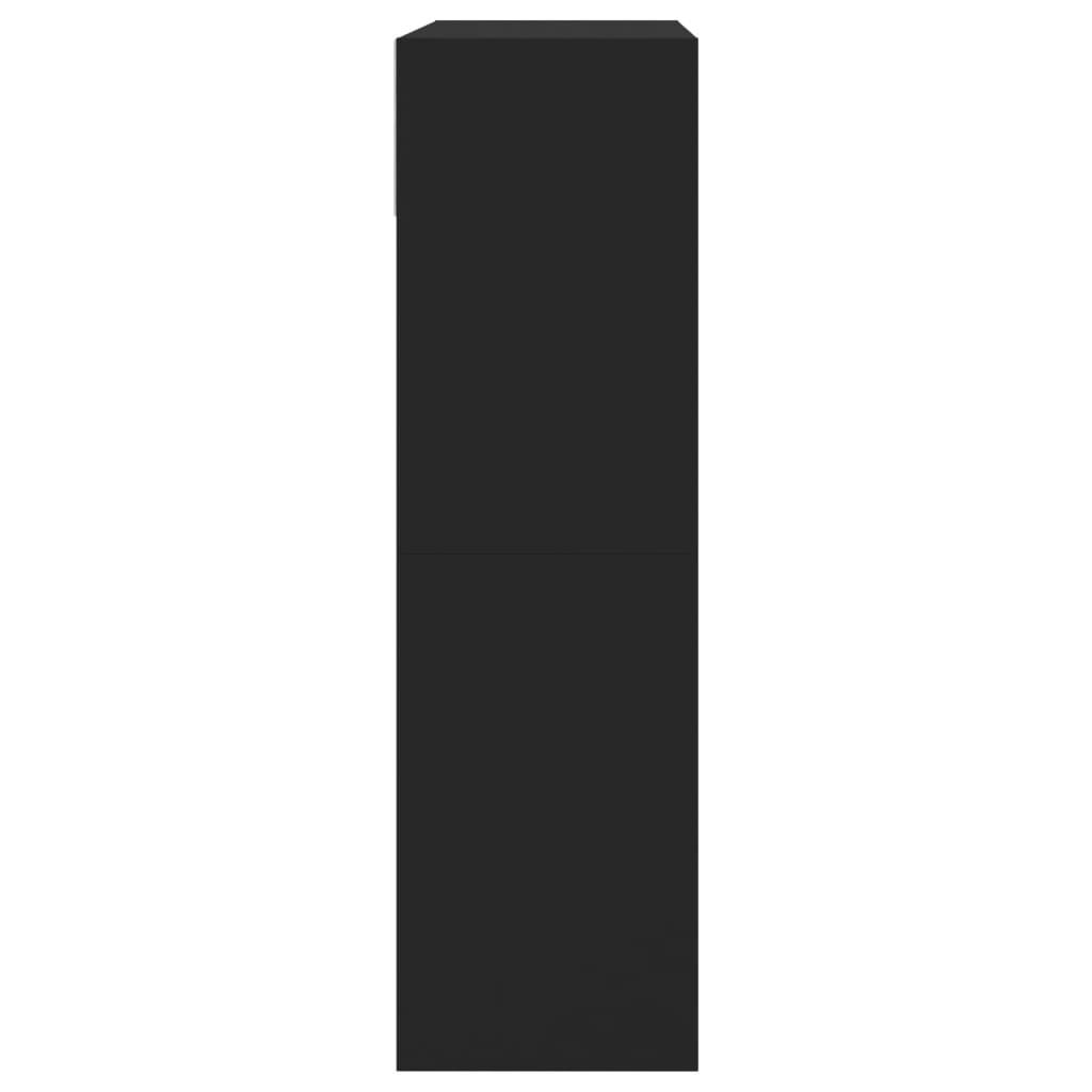 Schuhschrank Mit 2 Klappen 80X34X116 Cm Schwarz