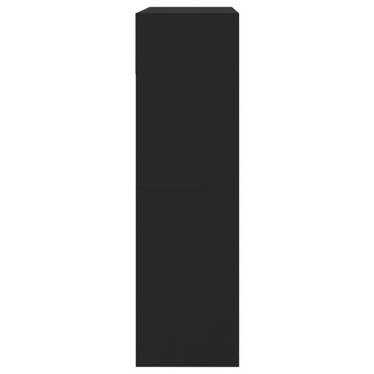 Schuhschrank Mit 2 Klappen 80X34X116 Cm Schwarz