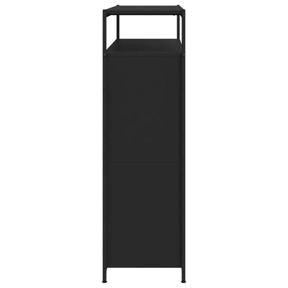 Schuhschrank Mit 4 Klappen 100X34X112 Cm Schwarz