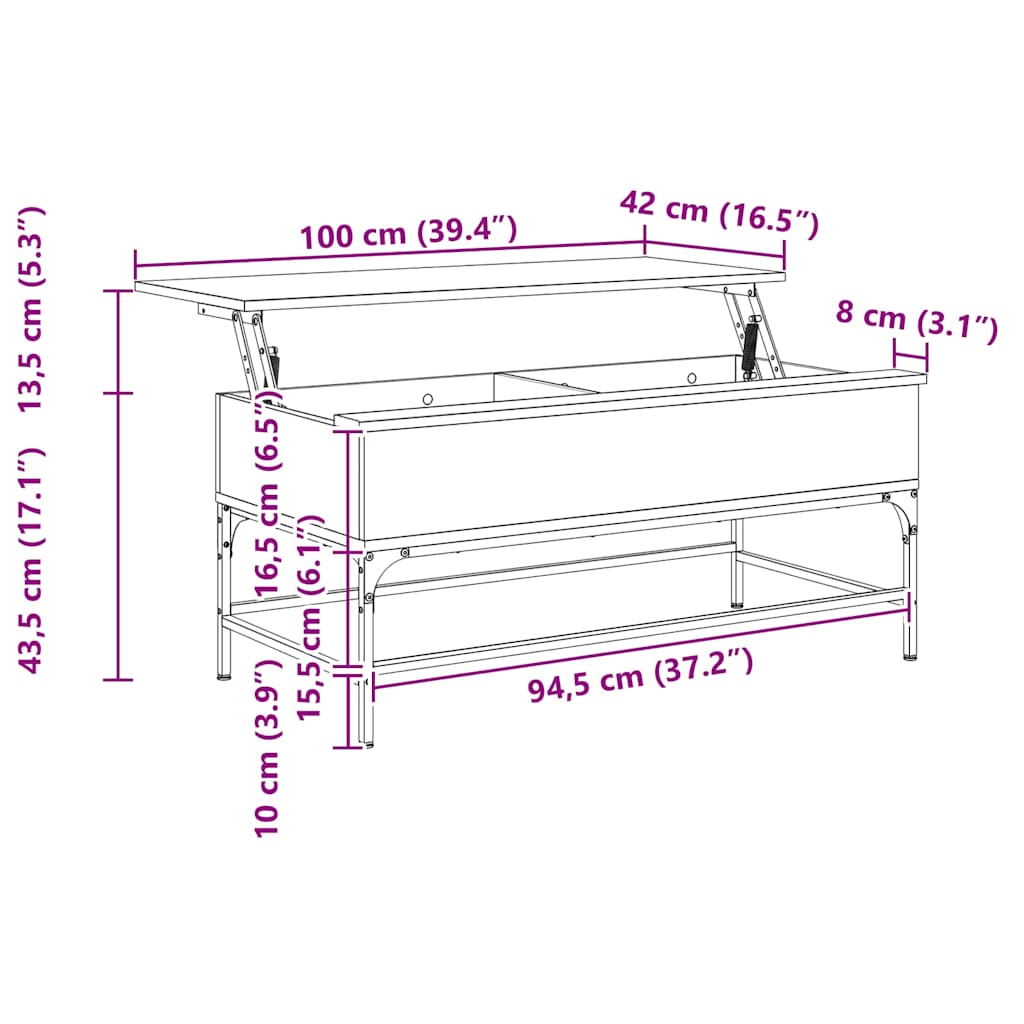 Couchtisch Holzwerkstoff Und Metall
