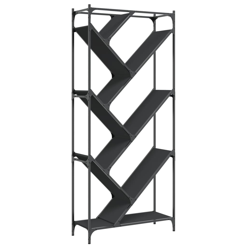 Bücherregal 79X30X180 Cm Holzwerkstoff Und Metall