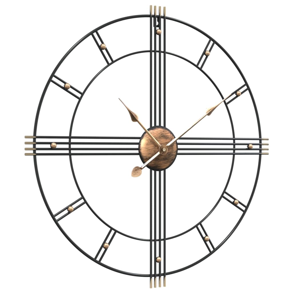 Wanduhr Schwarz Ø60 Cm Eisen