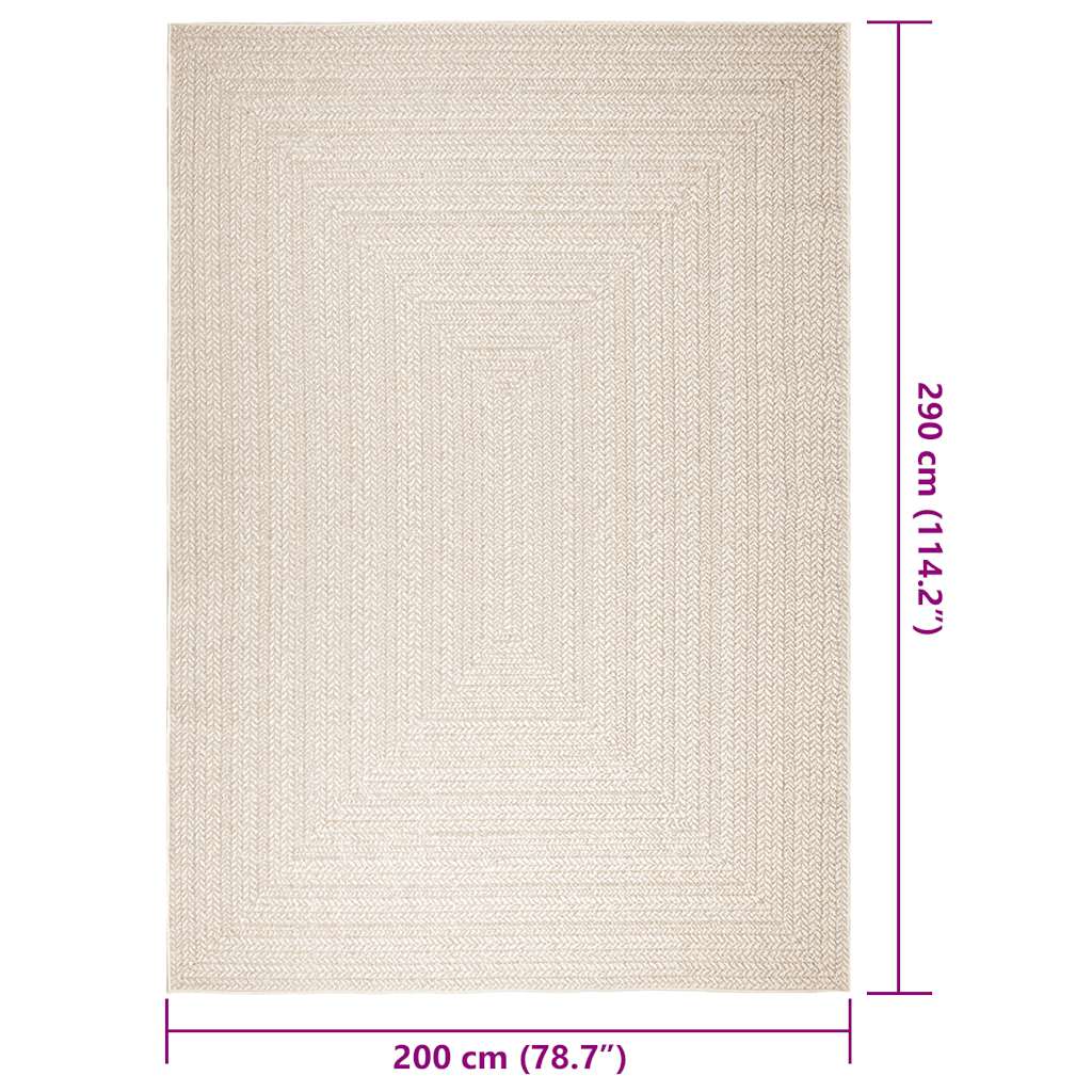 Teppich Zizur Jute-Optik Indoor Und Outdoor Creme