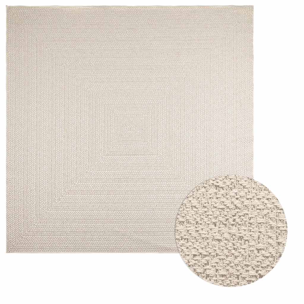 Teppich Zizur Jute-Optik Indoor Und Outdoor Creme