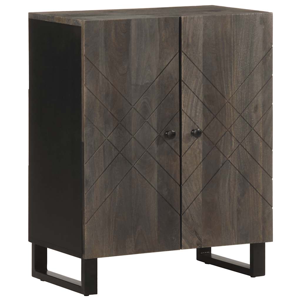 3-Tlg. Sideboards Schwarz 60X33X75 Cm Massivholz Mango