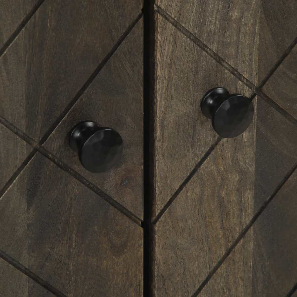 3-Tlg. Sideboards Schwarz 60X33X75 Cm Massivholz Mango