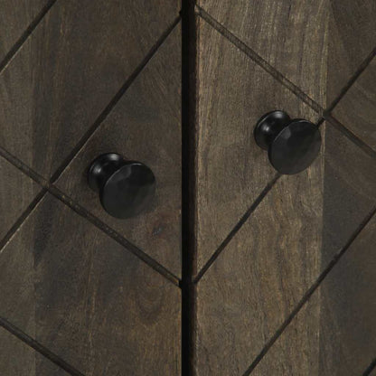 3-Tlg. Sideboards Schwarz 60X33X75 Cm Massivholz Mango