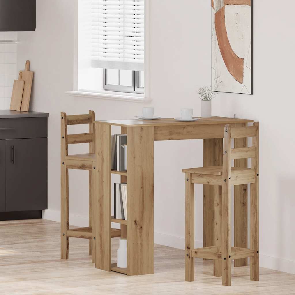 Bartisch Mit Regal 102X50X103,5 Cm Holzwerkstoff