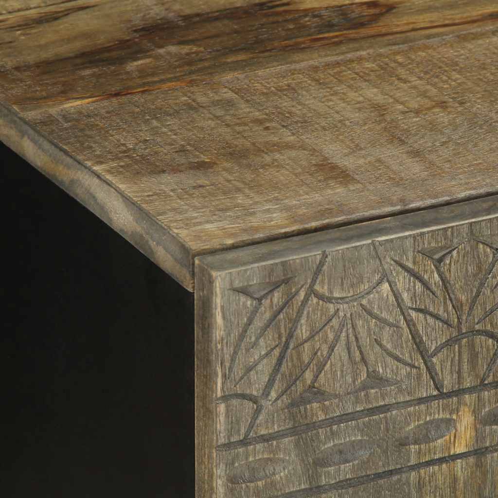 Tv-Schrank Hellgrau 105X33,5X46 Cm Massivholz Mango