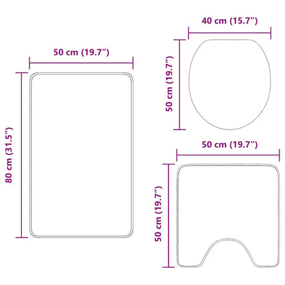 Anti-Rutsch Badematten-Set 3 Pcs 50 X 50 Cm Pp