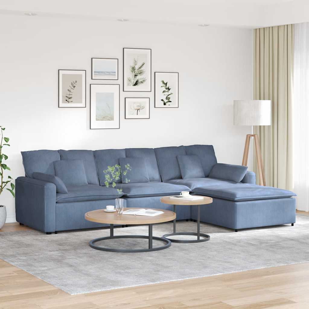Modulares Sofa Mit Fußhocker Und Kissen