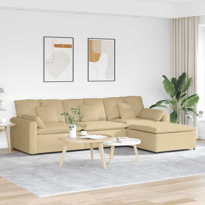 Modulares Sofa Mit Fußhocker Und Kissen