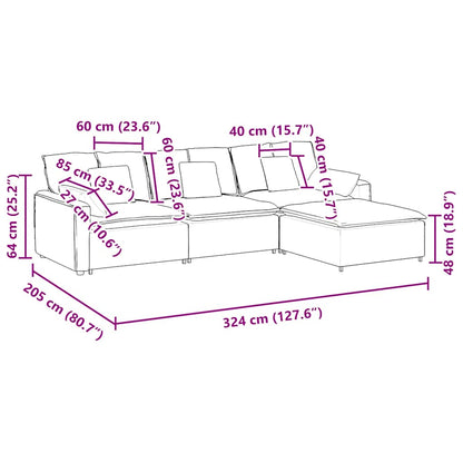 Modulares Sofa Mit Fußhocker Und Kissen