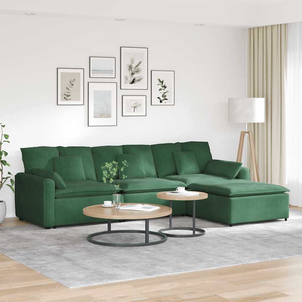 Modulares Sofa Mit Fußhocker Und Kissen