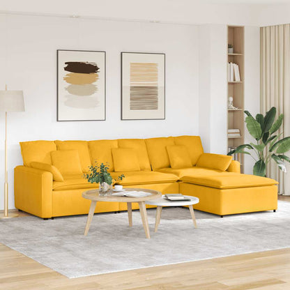 Modulares Sofa Mit Fußhocker Und Kissen
